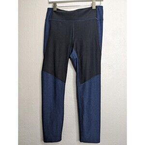 Outdoor Voices Leggings Womens Large Blue Black Full‎ Length Running Gym